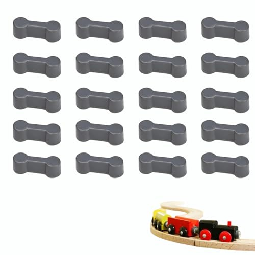 20 Stück Holzeisenbahn Zubehör,Holzschienen Adapter Verbinder,Schienenverbinder Holzeisenbahn,Gleisanschlussadapter Wiederverwendbare,Universal Track Connector für Kinder Spielzeugzug Spur Verbindung