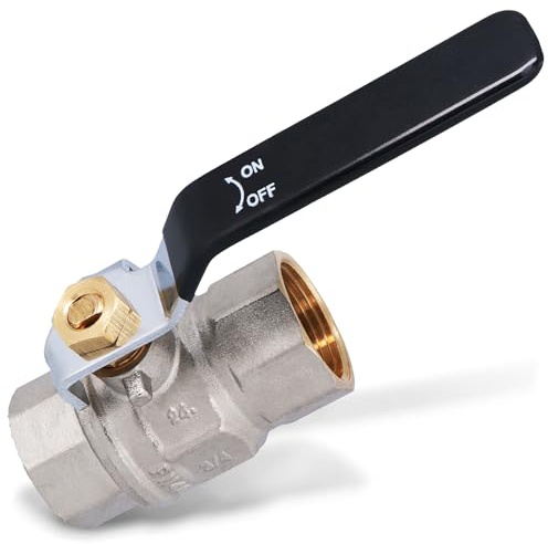 Instalguru Messing Kugelhahn 3/4'' IG Wasserhahn Kugelventil Absperrhahn PN40 Dichtungsmutter Langlebig Messing Trinkwasser Heißwasser Durchgang