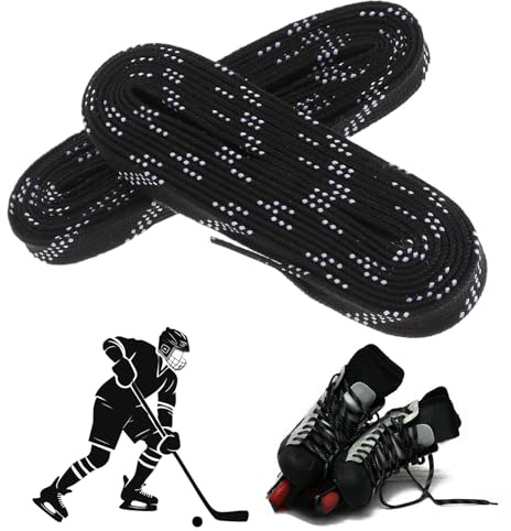 Dyiouxin Profi-Schnürsenkel für Eishockey-Schlittschuhe,gewachste Schnürsenkel,Beständig,Anti- Fraktur,96 Zoll