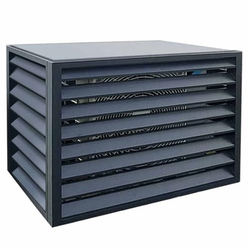 Schutzleiste für Klimaanlagen, Aluminium, Sichtschutzzaun für Außengerät, Geräuschreduzierungslösung, Grau, 100 cm