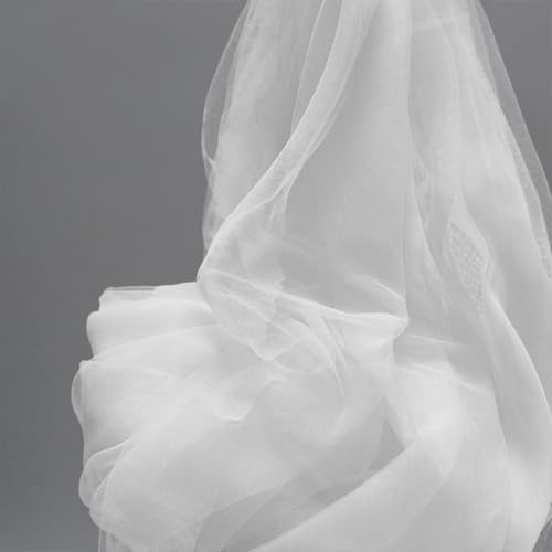 Tüll Tüllstoff Organza Stoffe Meterware, Weiß, 5 m x 160 cm | für DIY Hochzeitsdekoration, Tischdeko, Party Torbogen, Brautschleier