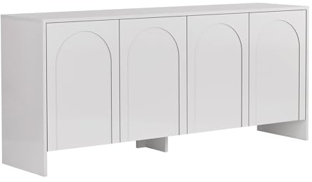 Moderner weißer Konsolentisch, 180 cm x 80 cm x 45 cm | 100% melaminbeschichtete Spanplatte, 18 mm dick | stilvolles skandinavisches Design, perfekt für Wohnzimmer & Flur, elegant & funktional