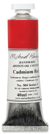 Michael Harding Artist Oil Colours, Cadmium Red, 40ml Tube, 50440
