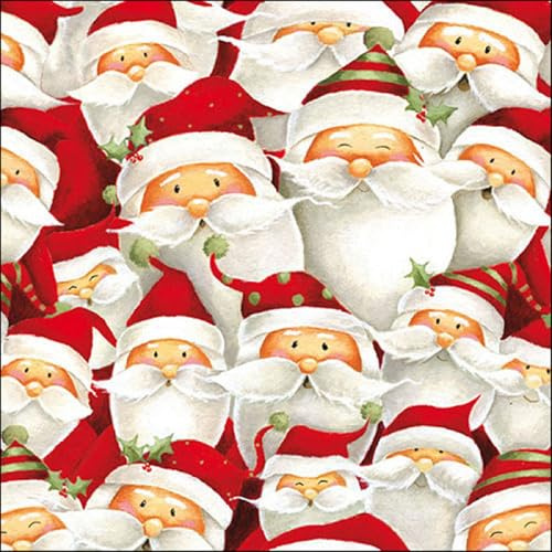 20er Pack Servietten lustiger Nikolaus 33 x 33 cm