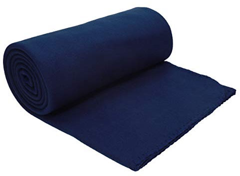 Betz Luxus Fleecedecke Kuscheldecke Wohndecke Farbe dunkel blau Größe 130x170 cm Qualität: 180 g/m² …
