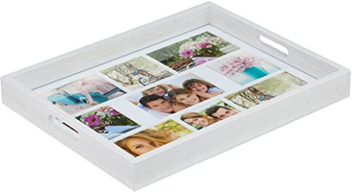 Zep W006 Bandeja con Foto, Madera, Blanco, 35.5x45.5x5.5 cm