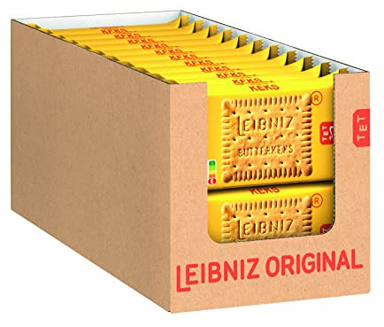 LEIBNIZ Original Butterkeks, 22er Snack Pack, die Nr 1 unter den Butterkeksen, knusprige Kekse in praktischer Großpackung (22 x 50 g), perfekt für unterwegs