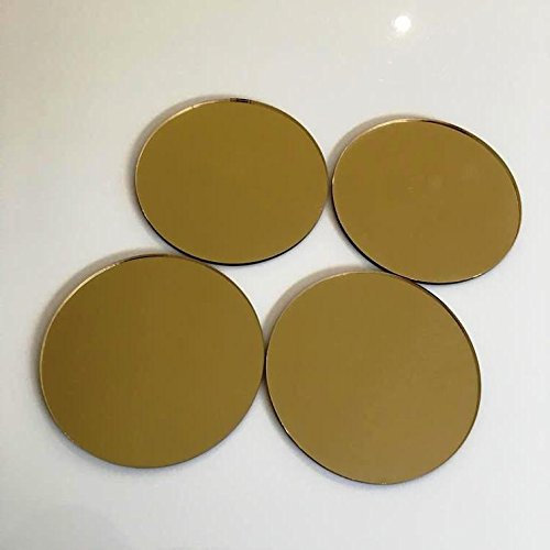 Super Cool Creations Runde Fliesen von, Goldfarben verspiegelt, Pack of 50-1cm Diameter