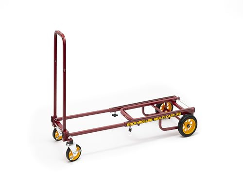 Rock-N-Roller R2RT-RD (Micro) 8-in-1 Folding Multi-Cart/Hand Truck/Dolly/Platform Cart/26 to 39 Telescoping Frame/350 lbs. Load Capacity, Red