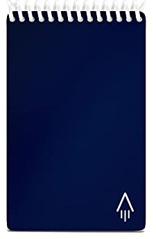 Rocketbook Reusable Digital Notebook - Smart Notepad A6 Blue - Wirebound Note Book To Do List Pad, Dotted Paper with Frixion Erasable Pen and Wipe, Office Gadget with Rocketbook App Reduce Paper Waste