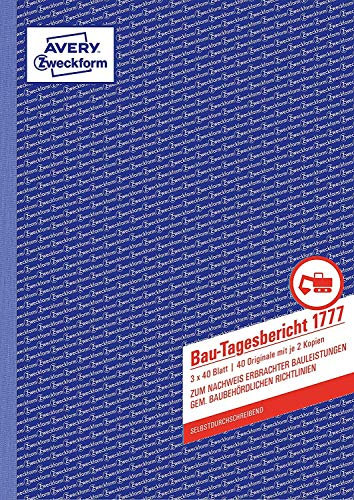Avery Zweckform 1777 Bau-Tagesbericht (5 Stück)