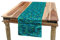 ABAKUHAUS Teal Tischläufer, Abstract Wave Ozean Motiv, Esszimmer Küche Rechteckiger Dekorativer Tischläufer, 40 x 180 cm, Meeresgrün