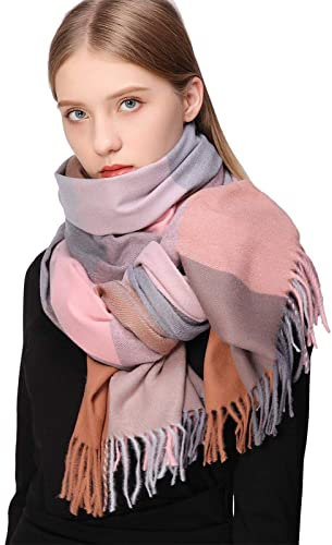 RIIQIICHY Schal Damen kariert Winter Pashmina Damenschal Winterschal Kuschelig Geschenke für Frauen Weihnachten