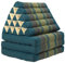 Fine Asianliving Thai Kissen mit Dreieck-Kissen 3 Auflagen Falt-Matratze Boden-Liege-Matte Sitzkissen Thaimatte Kapok Jumbo XL Blau Thai Kissen Meditation Matte Matratze Kapok 301-J03