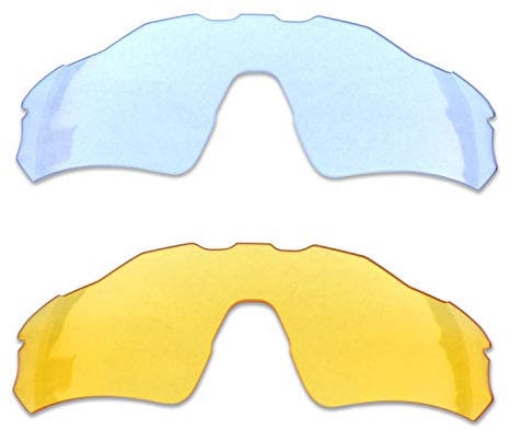 SOODASE Pour Oakley Radar EV Path Des lunettes de soleil Transparent/Jaune Transparent 2 Paires Verres de remplacement
