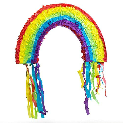 Party Factory Regenbogen Pinata, bunt, 58x10x37cm, Kinder Partyspiel, Schlag-Pinata, Kindergeburtstag, Dekoration zum Geburtstag