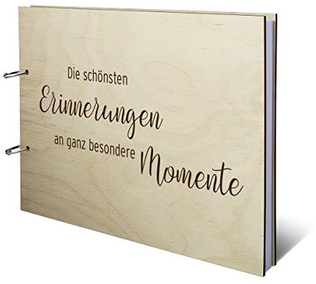 Geburtstag Gästebuch Birkensperrholz Cover Ringbuch 72 Blätter | 144 Seiten DIN A4 quer 302x215mm - Schönste Momente
