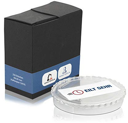 stempel-fabrik – “EILT SEHR” Aufkleber im Spenderkarton – 250 Stück Klebeetiketten á 60 x 30 mm für dringliche Dokumente, Akten uvm. – selbstklebende Lagertext Etiketten für alltägliche Büroabläufe