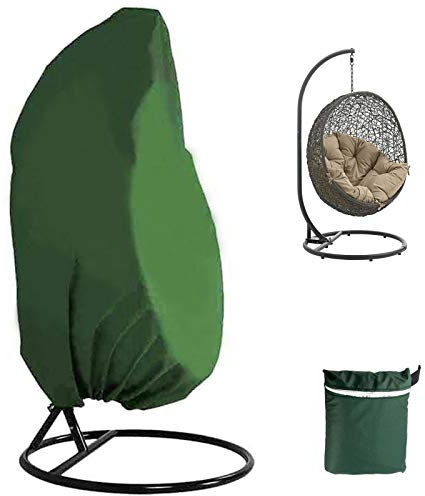 HSGAV Hängesessel Schutzhülle, Abdeckung für Hängesessel Wasserdicht, Winddicht, UV-Beständiges, Schwingsessel Abdeckung 210D Oxford Hängekorb Schutzhülle,Grün,230x200cm(91x79in)