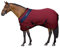 Horses, Pferdedecke für Pferdebox in Cotton Maddy 2 Modell, Leicht und Atmungsaktiv für Frühling und Sommer, mit Riemen und Schweifhülle (Bordeaux / Blau- 135 cm)