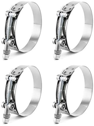 QWORK® 4 Stück Gelenkbolzenschelle, Edelstahl T Bolzen Klemme fur Wagen Abgasanlage, 83mm-91mm