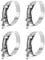 QWORK® 4 Stück Gelenkbolzenschelle, Edelstahl T Bolzen Klemme fur Wagen Abgasanlage, 83mm-91mm