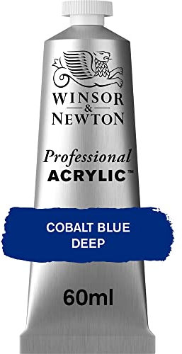 Winsor & Newton 8840466 Vernice acrilica professionale di qualità artistica, elevata brillantezza dei colori e opacità, qualità da archivio, tubetto da 60 ml - Blu di cobalto scuro