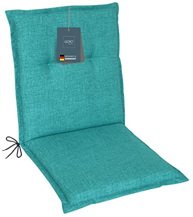 LILENO HOME Gartenstuhl Auflagen als [1er Set - Niedriglehner] in Aqua - Bequeme Liegen als Sitzauflagen für Gartenmöbel - Stuhlkissen für Gartenstühle und Klappstühle