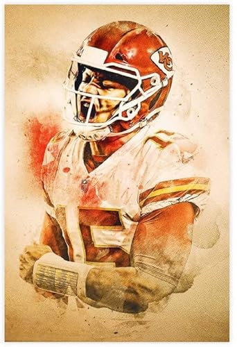 500 Teile Puzzle Patrick Mahomes II Fußballposter Sport (12) Holz Puzzle Erwachsene Stress Freisetzung Spiel 500 Piece 20.4x15inch(52x38cm) Kein Rahmen