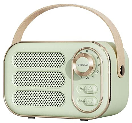 Luckyu Retro Bluetooth 5.0 Speaker, Portable Vintage Speaker, Loud Volume, Bluetooth 5.0 Wireless Connection, Support TF Card, U Disk and AUX Audio Input (Green)