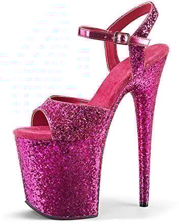 Women's High Heel Sandals Stiletto Heels Platform Sandals, Open Toe Ankle Pumps Shoes for Party Event Night Dress,Pink,35 EU/4 US