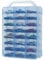 KISLANE Double Sided Toy Car Storage Case for 46 Hot Wheels, Matchbox Cars - Portable Transparent Case with 46 Compartments (Blue-46)