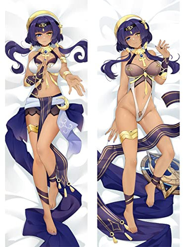 RuiHao Anime Kissenbezug Manga Kissenhülle Für Genshin Impact Candace,Anime Pillowcase Digitaler Doppelseitiger Druck Kissenbezug,Seitenschläferkissen Bezug,Bedding Umarmungskissen Bezu