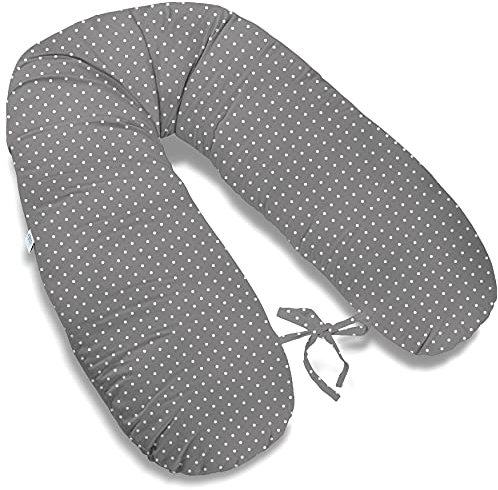 ekm trade 170cm XXL Typ I Stillkissen mit abnehmbarem Bezug Schwangerschaftskissen Lagerungskissen Seitenschläferkissen Handmade 100% Zertifizierte Baumwolle Geräuschlos (Kissen + Bezug, 13)