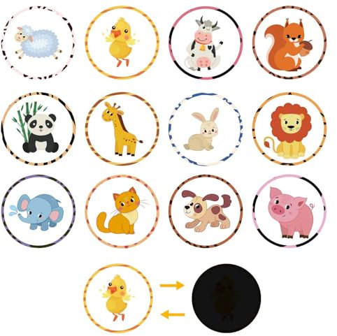 24 Blatt Aufkleber für das Töpfchentraining, 12 Stil Farbwechsel Pinkelaufkleber Niedlicher Cartoon Toilettenziel für Jungen Mädchen Kleinkinder (Tier Muster)