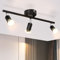 Glitzerlife Deckenstrahler Schwarz 3 Flammig Deckenleuchte - Deckenspots Schwenkbar GU10 330° Drehb Metall Deckenlampe Modern Wohnzimmerlampe für Schlafzimmer Küche Flur Esszimmer