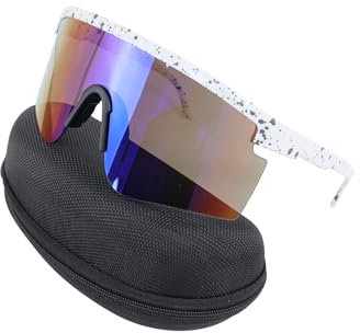 Schnelle Brille Rave, Sportbrille Polarisiert, Sonnenbrille Fahrradbrille für Herren Damen UV 400 Schutz, Sportbrille für Outdoorsport Radfahren Fahren Laufen Golf Ski Bergsteigen Angeln(Weiß)