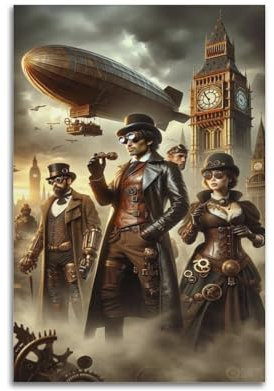 KIUYGPPJ Steampunk-Kunst-Poster, dekoratives Gemälde, Leinwand, Wandposter und Kunstdruck, modernes Familienschlafzimmer-Dekor-Poster, 20 x 30 cm