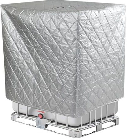 IBC Tank Abdeckung Thermohaube Frostschutz,Ibc Container Abdeckung mit Reißverschluss,1000L Wassertank Frostschutz,Verdickung Plus Baumwolle UV-Schutz,IBC Tank Zubehör Abzudecken Winter (Silber)