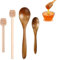AFCJLTO 4 Piezas Cuchara de Miel,Palillos Agitadores,Dispensador de Miel,Varilla Agitadora de Jarabe de Café,Utensilios de Cocina para Dispensar Miel