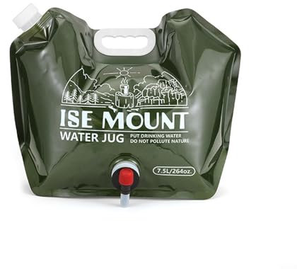 ZYWUOY Bouteille d'eau pliable d'extérieur avec robinet, capacité de 7 à 5 L, matériau