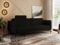 MKS MEBLE 3 Sitzer Sofa mit Schlaffunktion Schlafsofa mit Metallgestell Couch mit Schlaffunktion Bettsofa mit Großer Liegefläche von 200 L × 140 B - Schwarz Boucle - Salento