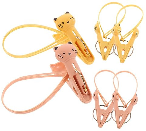 IMIKEYA 6stücke Kunststoff Winddichte Wäscheklammern Mit Seil Für Kleidung Trocknen Clips Zum Befestigen Von Babykleidung Röcken Schals Mützen Und Strandtüchern Indoor Outdoor