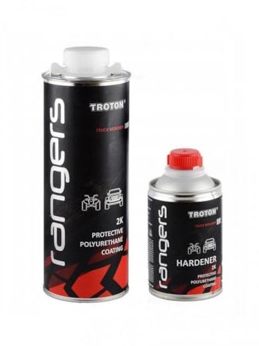 Troton Rangers - 2K Polyurethan Schutzmittel 3:1 - Karosserie und Unterbodenschutz Auto - Schutz vor Öl, Benzin, Wasser, Salz, Rost - gegen erhöhten Temperaturen und UV beständig - 1kg, Farblos