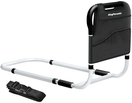 KingPavonini Aufstehhilfe bett für Senioren, Sicherheitsschiene als Bettgeländer, Medizinisches Bettstützbügel - Mobilitätshilfe-Bügel mit kostenlosem Aufbewahrungsbeutel und Befestigungsgurt, 400 lbs