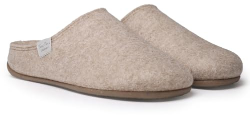 Zapatilla Tipo Zueco para Mujer en Fieltro Reciclado - Mona-FR - Beige - 34