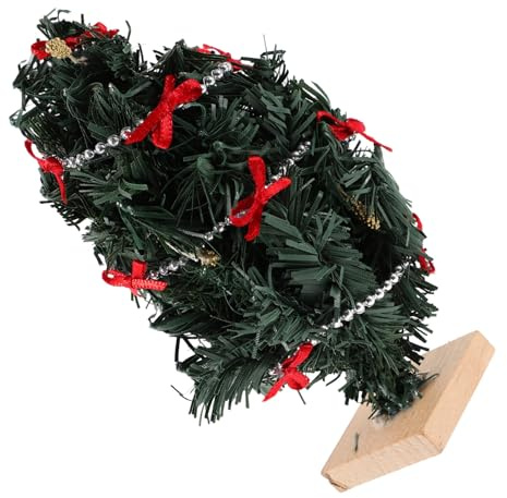 Toyvian Mini-Weihnachtsbaum aus Holz für Puppenhäuser Künstlicher Mini-Christbaum als Tischdekoration -Kiefer für Weihnachts und Partydekoration