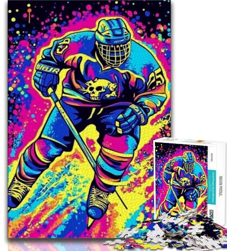 Puzzles für Erwachsene Sport Eishockey Puzzles für Teenager lernpädagogisch ganze Familie 75x50cm