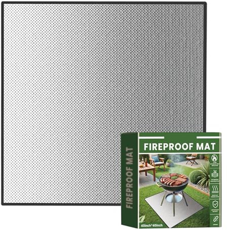 Generisch Grillmatte | Ölbeständiger Schutz - rutschfeste Und Hitzebeständige Feuerstellenmatte Für Grill | Für Indoor Gasherd Kamin Hinterhof Garten Weg Bauernhof
