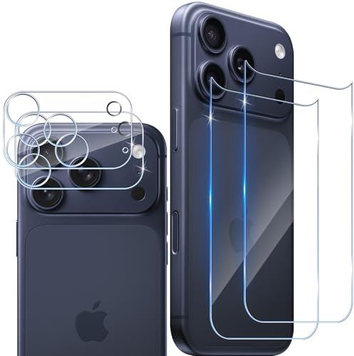 Wonsoso Compatible with iPhone 17 Pro Back Screen Protector, 2+2 Pack